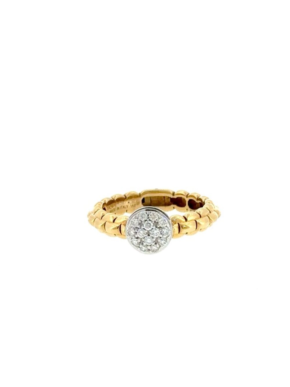 FOPE 18K Yellow Gold Italian Diamond Cluster Ring 0.22ctw Sz 7
